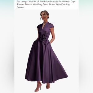 Elegant Purple Satin Evening Gown